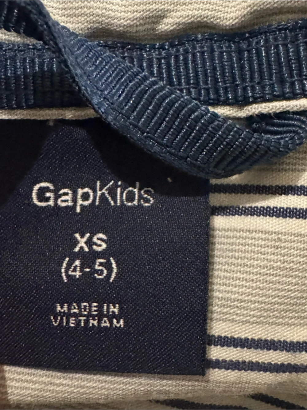 GAP Boys White Shirt with Navy Stripes